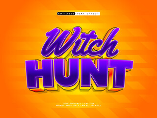 witch hunt editable text effect with a cheerful and colorful childlike style