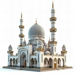 3d illustration Mosque Architect