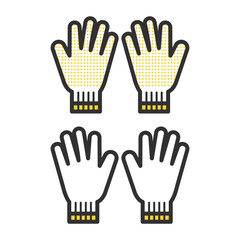 Obraz premium てぶくろ 軍手 裏と表 セット