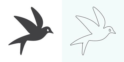A flock of flying birds. Vector
