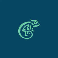 Chameleon logo design vector template