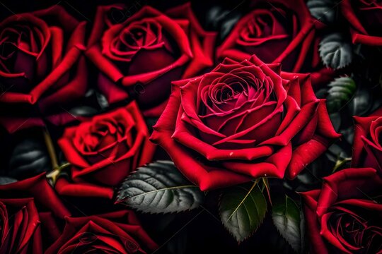 Dive into the world of romance with a visually appealing royalty image showcasing the timeless beauty of a red rose background, symbolizing love and affection.