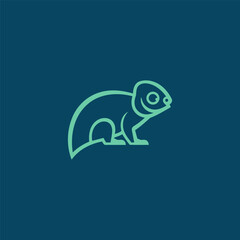 Chameleon logo design vector template