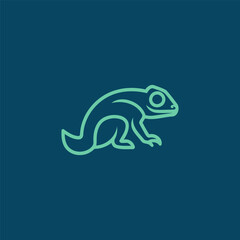Chameleon logo design vector template