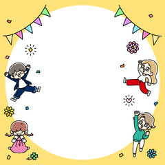 Obraz premium 子供たちとフレーム