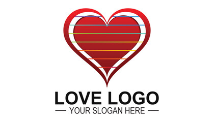 Valentine logo or Heart logo or icon. Love logo design.