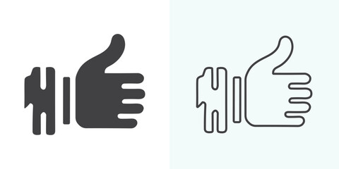 Like icon vector. Thumbs up icon vector. Hand like