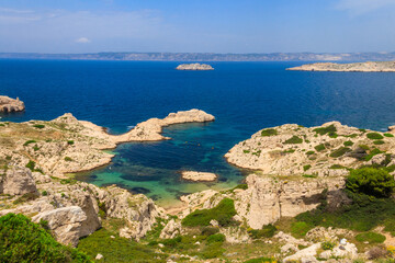 Fototapeta na wymiar Scenic view of Frioul archipelago near Marseille, France