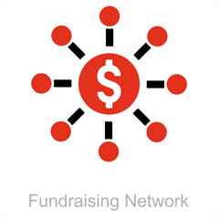 Fundraising network and Funds icon concept