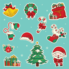 christmas elements set collection icon vector illustration