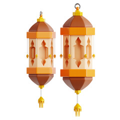 3D Illustration of Lantern Design for Ramadan Decoration