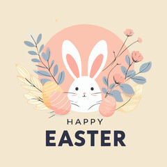 Happy Easter background, card, poster. Vector