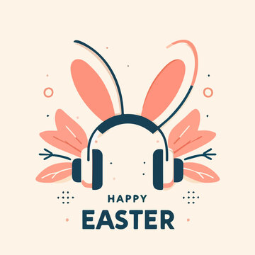 Happy Easter background, card, poster. Vector