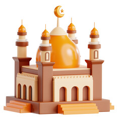 3D Illustration of Ornate Mosque Architecture