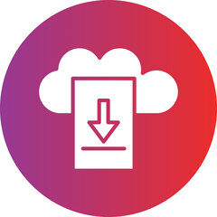 Download File on Cloud Icon Style