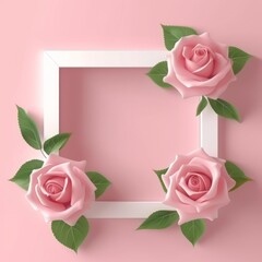 Spring flowers. Pink flowers on white wooden background. Flat lay, top view