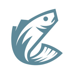 Fish icon logo design