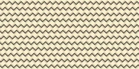 Fototapeta premium Light yellow wicker background. Geometric seamless pattern. 3d illustration