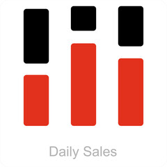 Daily Sales and diagram icon concept