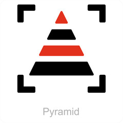 Pyramid and diagram icon concept