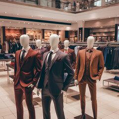 There Are Various Styles of Product Suits in the Shopping mall men section