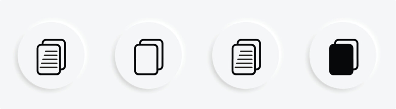 Copy icon outline and fill set, Copy Icon Vector Symbol Design Illustration