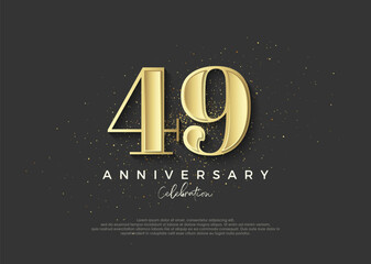 49th anniversary golden. Premium vector design to celebrate birthday. Premium vector background for greeting and celebration.