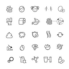 Digestion set icons. Vector elements for infographics. Set of sign for detailed guideline. Ready for your design. EPS10.