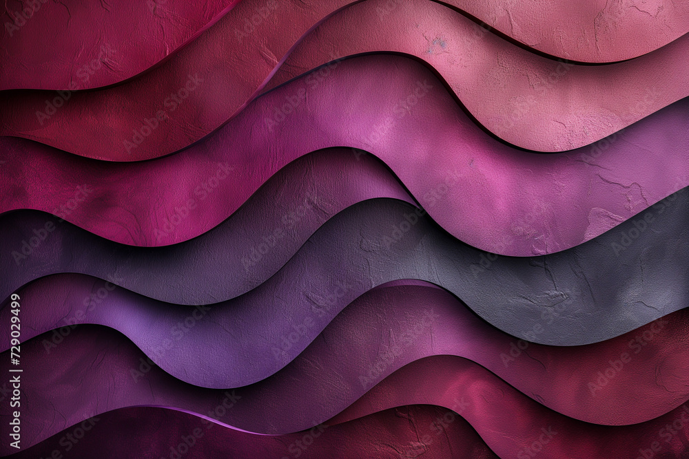 Sticker Abstract leather textured background with overlapping wavy patterns in shades of purple and black, suitable for creative designs or backdrops, background with a place for text