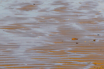 Water on rippled sand on a beach - texture, pattern