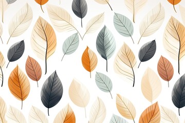 A white background with autumn leaves