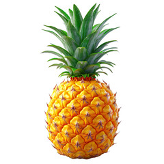 Sleek Exotic Appeal, Pineapple Cut Out on Transparent Background