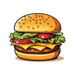 hamburger on white background