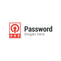 business logo design concept password pin.