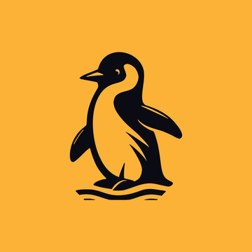 simple flat penguin icon illustration vector
