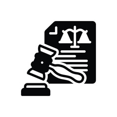 Black solid icon for verdict