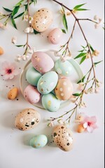 Decorative Easter eggs for decoration on a white background