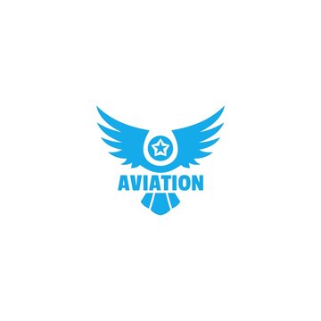 blue wing logo template vector icon illustration design