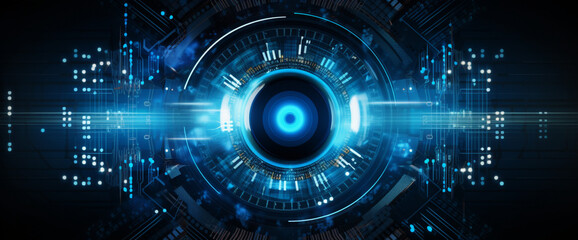 eye cyber circuit future technology background