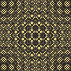 Elegant seamless black-gold pattern. Fabric print. Seamless background, mosaic ornament, ethnic style. Design for prints on fabrics, textile, surface, paper, wallpaper, interior, patchwork, wrapping. 
