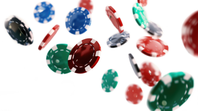 Floating casino chips - Powered by Adobe