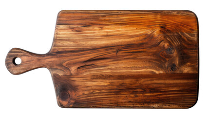 Wooden cutting board. Isolated on transparent background