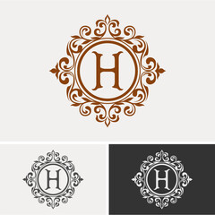 luxury monogram logo. initial letter for brand name Template design vector illustration