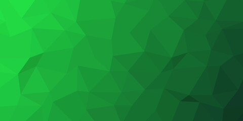 Fototapeta premium Green Abstract Low Poly with triangle shapes Design. Modern Green mosaic with textured overlap layer background. The background for the web site, the texture of triangulation