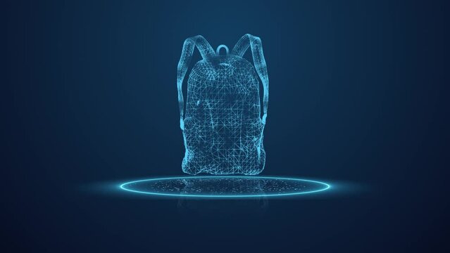 Luggage bag backpack hi-tech scanning motion effect animation