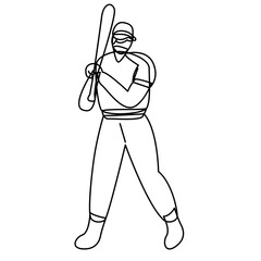 Baseball Players set flat illustrations