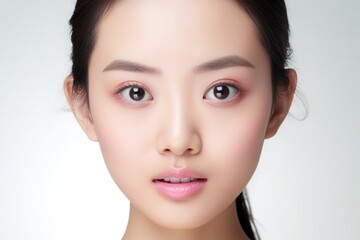 Obraz premium Beauty asian woman face close up with skin care concept.