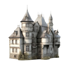 Fototapeta na wymiar Castle House PNG Cutout, Generative AI