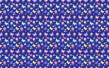 butterfly pattern with blue background