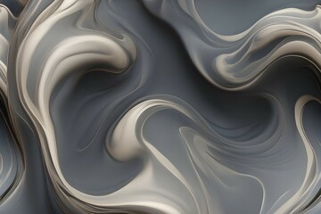 Elegant Silver Swirls Abstract Background. Generative ai